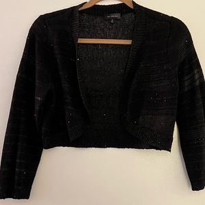 Black sparkle cropped sweater, M